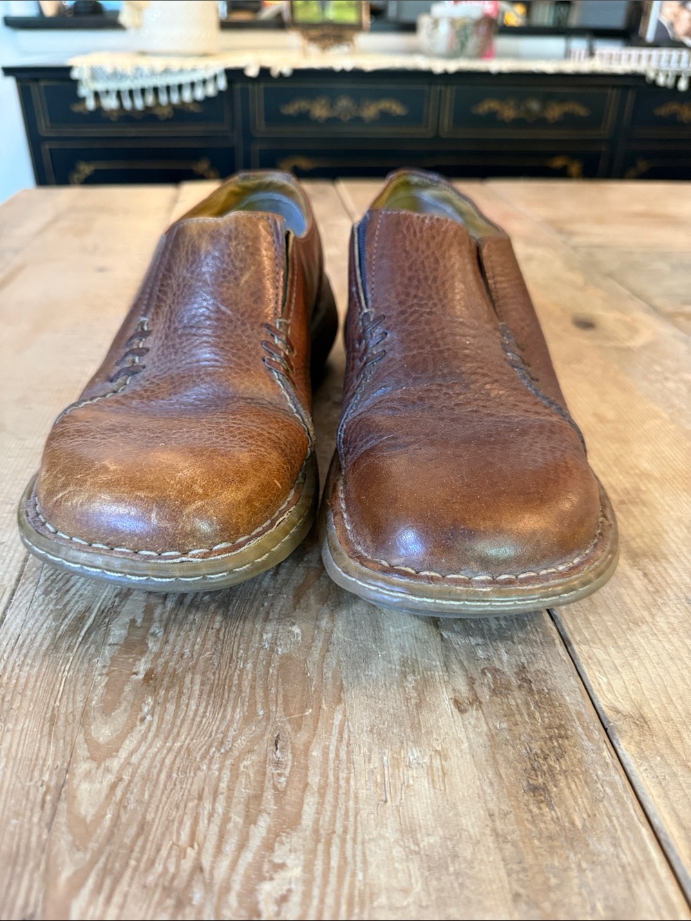 Dr. Martens Brown Leather Slip-On Clogs - Picture 7 of 10